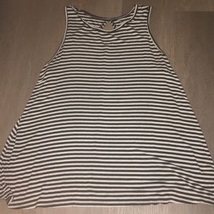 Striped Black and White Flowy Tank Top